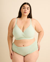 Wireless Padded Textured Aqua Lounge Bra - Déesse Collection
