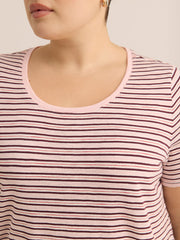 Curvy-Fit Striped Short-Sleeve Crew-Neck Tee