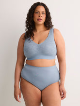 Blue Wireless Padded Scalloped Lace Bra - ti Voglio