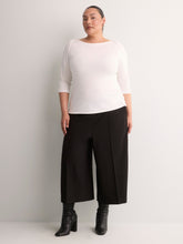 Pintuck Pull-On Crop Culotte Pant