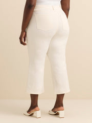Mid-Rise Flared Cropped Coloured Jeans - Addition Elle