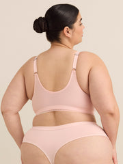 Padded Underwire Clip Dot Mesh Plunge Bra with Magnetic Front Closure - Déesse Collection