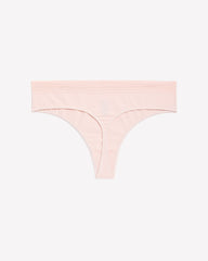 Pink Cotton Thong with Wide Lace Waistband - tiVOGLIO