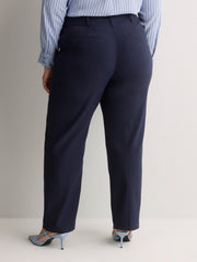 Petite, Navy Savvy-Fit Straight-Leg Pant - PENN. Essentials