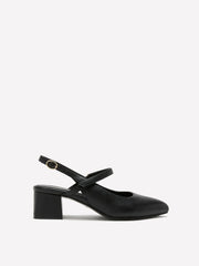 Extra Wide Width, Pointed-Toe Slingback with Block Heel