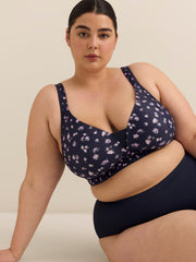 Wireless Breathable T-Shirt Bra, Rose Print - ti Voglio
