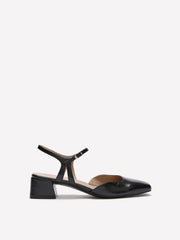 Wide Width, Black Slingback Hattie Block-Heel Shoe - Naturalizer