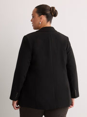 Black Double-Breasted City Blazer