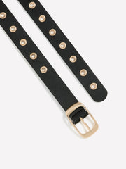 Studded Belt with Rectangular Buckle