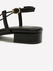 Extra Wide Width, Low Block-Heel Beaded Sandal