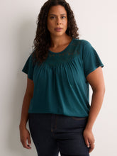 Slight Swing Top with Embroidered Yoke