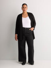 Responsible, Black Straight Tunic Cardigan