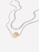 Two-Layer Short Necklace with Golden Pendant