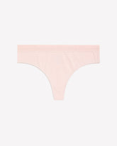 Pink Cotton Thong with Wide Lace Waistband - tiVOGLIO