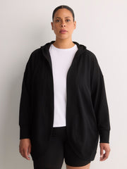French Terry Hooded Open Cardigan - Active Zone