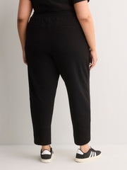 Black Pull-On Barrel-Leg Knit Jogger Pant - Active Zone