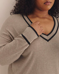 Responsible, Cotton-Blend Long-Sleeve V-Neck Sweater