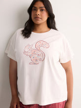 Short-Sleeve Boxy Pyjama Top with Snow White Print - tiVOGLIO