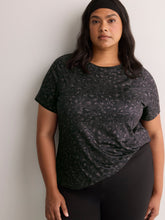 Responsible, Black Leopard-Print Short-Sleeve T-Shirt with Mesh Inserts - Active Zone