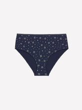 Blue High-Cut Cotton Blend Brief with Heart and Clover Print - tiVOGLIO