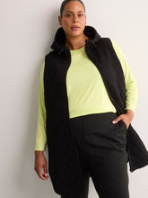 Long Quilted Knit Sleeveless Hooded Vest - Active Zone