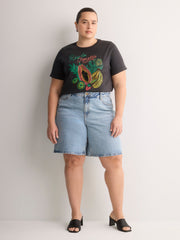 Straight-Fit Crew-Neck T-Shirt with Embroidered Front