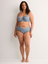 Full Blue Brief with Lace Waistband - Déesse