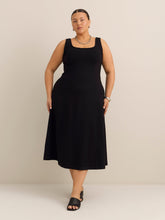 Sleeveless Square-Neck Midi Dress - Addition Elle