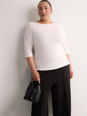 Pintuck Pull-On Crop Culotte Pant