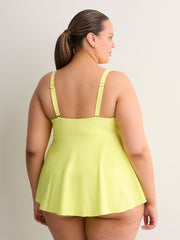 Lime Green Twisted Babydoll Tankini Top
