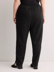 Linen Blend Tapered-Leg Pant