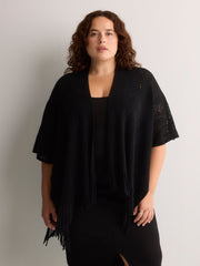 Mixed Pattern Knit Cape