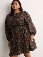 Long-Sleeve Fit-and-Flare Dress