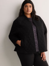 Black Quilted Straight-Fit Knit Jacket - Active Zone