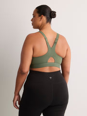 Wireless Medium Support Sports Bra with Front Zip Closure - Active Zone