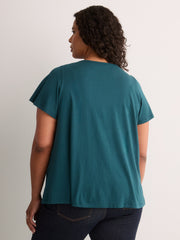 Slight Swing Top with Embroidered Yoke
