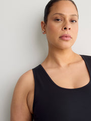 Sleeveless U-Neck Midi Dress with Peekaboo Overlap - Active Zone