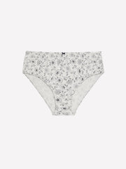 High-Cut Heather Cotton Brief with Dotted Floral Print - ti Voglio