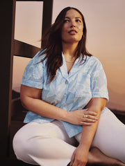 Camp Collar Loose Cotton Blouse