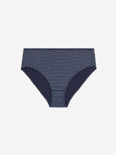 Navy Blue High-Cut Cotton Brief with Stripes - tiVOGLIO