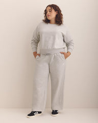Heather Grey Feel Cozy Sweatshirt with Small Logo - adidas