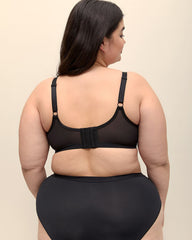 Underwire Padded Balconette Bra with Mesh Trim - Déesse Collection