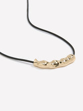 Short Corded Necklace with Golden Pendant