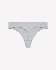 Heathered Cotton Blend Thong with Heart Print - ti Voglio