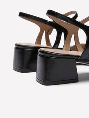 Wide Width, Black Slingback Hattie Block-Heel Shoe - Naturalizer