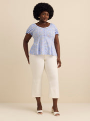 Mid-Rise Flared Cropped Coloured Jeans - Addition Elle