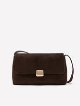 Brown Faux-Suede Crossbody Handbag