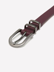 Purple Faux Leather Belt with Double Metal Loop