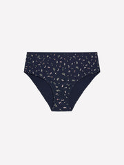 Blue High-Cut Cotton Brief with Floral Print - ti Voglio