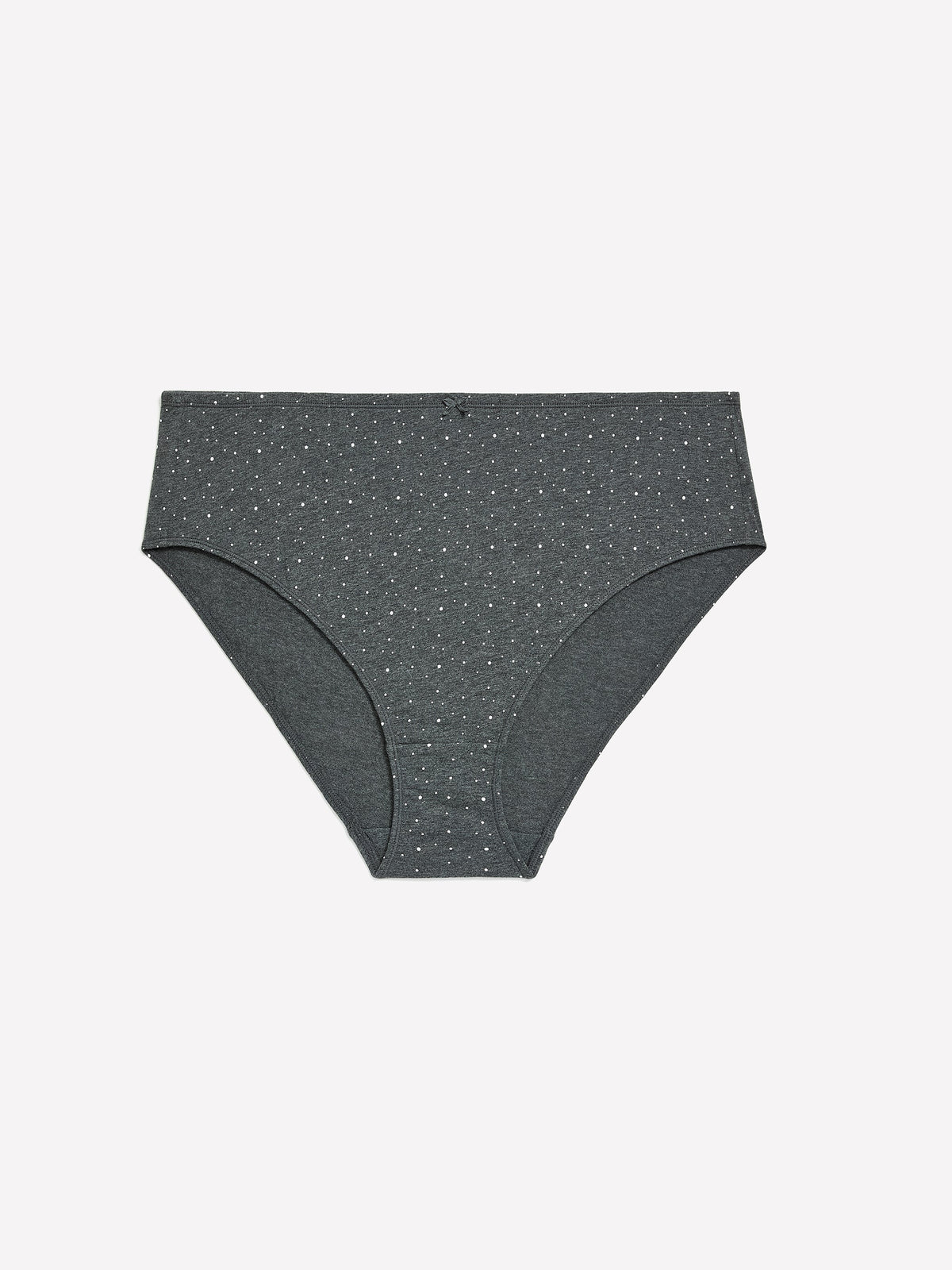 Dark Heather Grey High-Cut Dotted Cotton Brief - tiVOGLIO